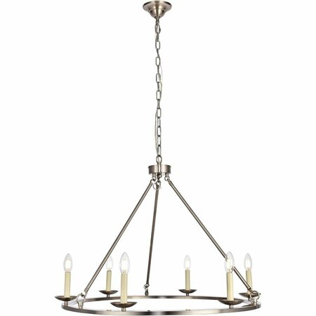 ELEGANT LIGHTING Elegant Lighting  23.25 x 32.4 in. Maine Collection Burnished Nickel Chandelier LD6010D32BN